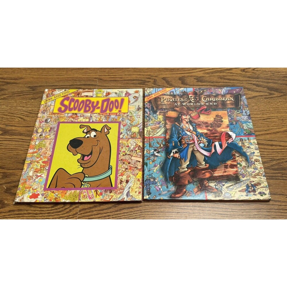 Lot of‎ 2 Look & Find Books: Scooby Doo 1999 & Pirates Of The Carribean 2007
